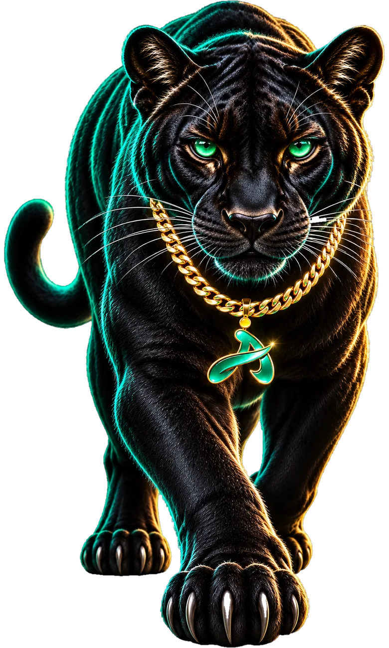 The IDigitalAKKi panther striding toward you